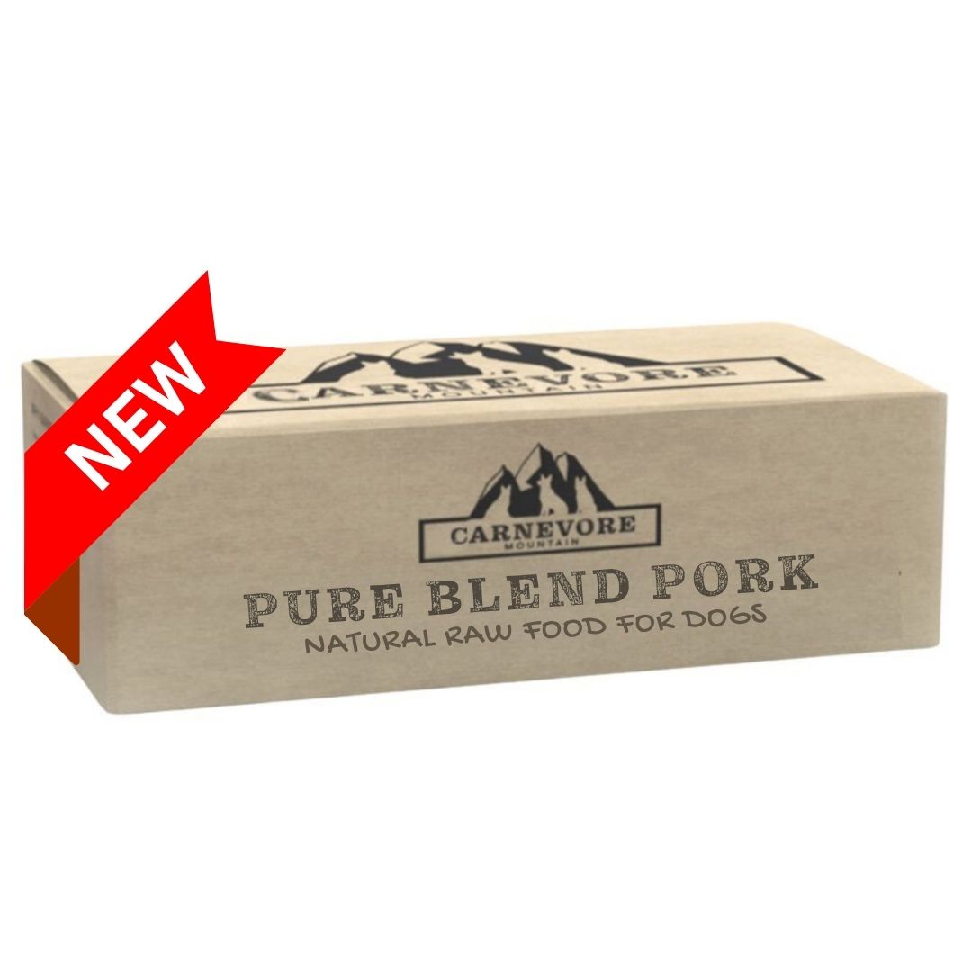 Picture of Carnevore Mountain pure pork blend cardboard box.