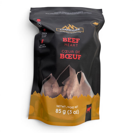 Beef heart freeze dried treat for dogs and cat
