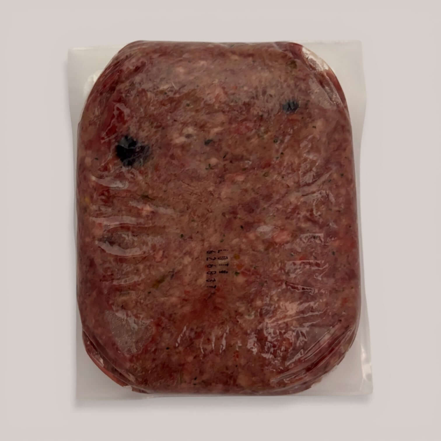 Beef raw dog food packaging, The Big Beef, nutrient-dense, pasture-raised beef for dogs.